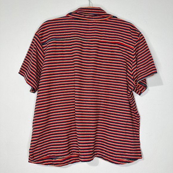 FRANKIES BIKINIS Coco Stripe Terry Cover-up Top In Sunset‎ Stripe Sz L - Picture 5 of 9